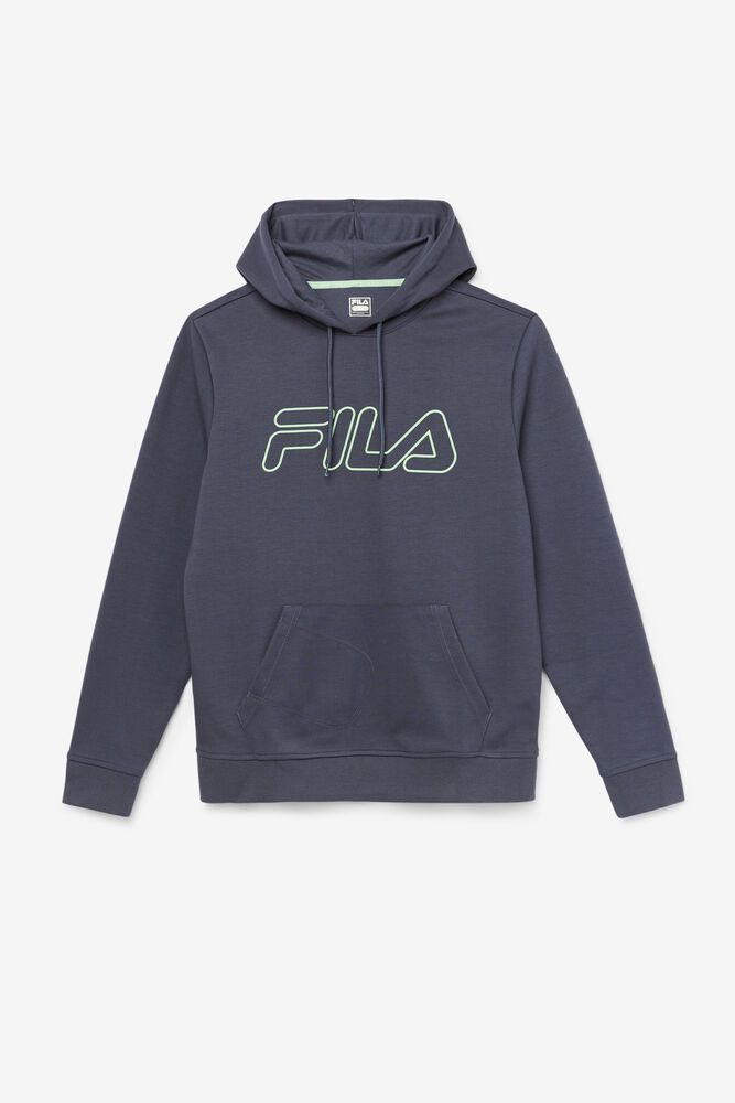 Fila Hoodie Panske Leonidas Siva - LKMEX6073